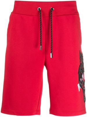 Philipp Plein Tiger-detail track shorts - Red