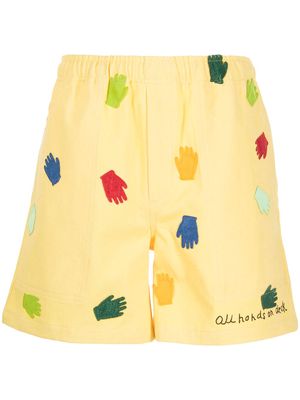 BODE hand-patch shorts - Yellow