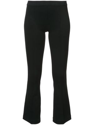 Helmut Lang cropped flare rib trousers - Black