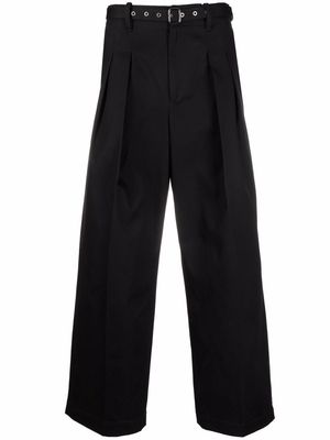JW Anderson front-pleat wide-leg trousers - Black