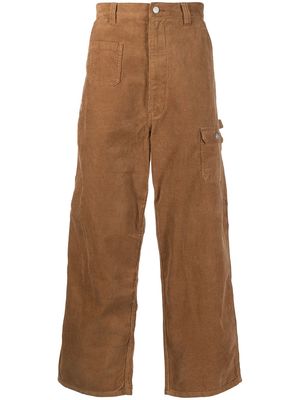 izzue corduroy straight-leg trousers - Brown