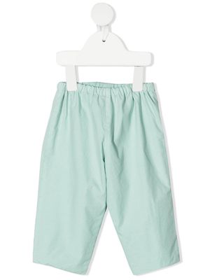 Bonpoint elasticated-waist cotton trousers - Green