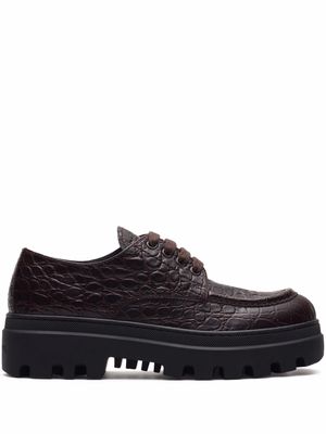 Car Shoe crocodile-effect lug sole shoes - Purple