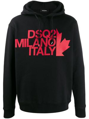 Dsquared2 logo print hoodie - Black