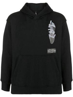 Neil Barrett hands-print hoodie - Black