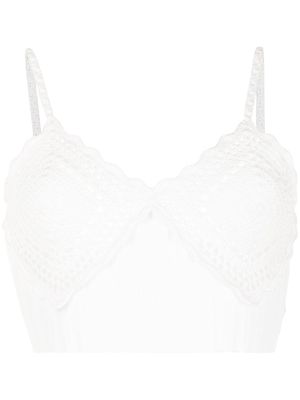 Commission cut out-detail bralette top - White