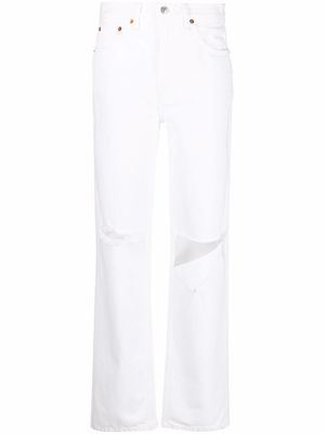 RE/DONE Pipe high-waist straight jeans - White