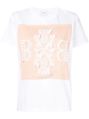Barrie logo cashmere patch T-shirt - White