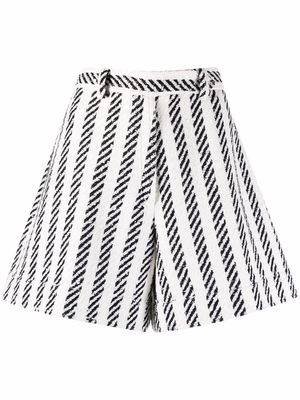 Oscar de la Renta high-rise striped shorts - White