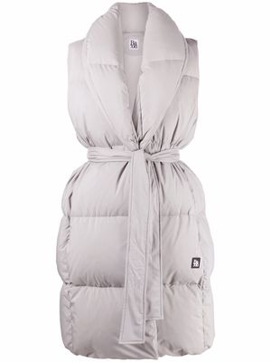 Bacon tied-waist feather-down padded gilet - Grey