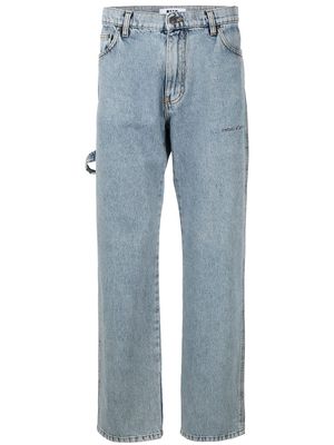 MSGM strap-detail straight jeans - Blue