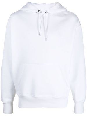 AMI Paris embroidered-logo drawstring hoodie - White
