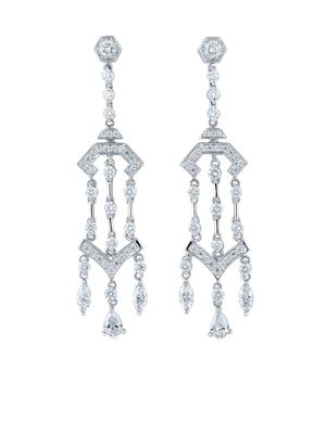 KWIAT 18kt white gold diamond Pagoda chandelier earrings - Silver