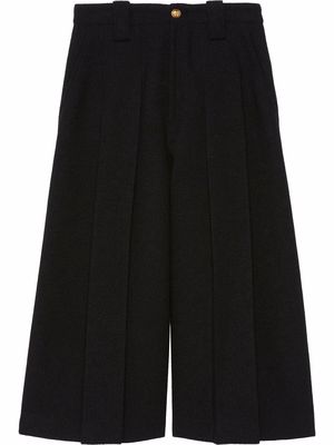 Gucci tweed pleated palazzo trousers - Black