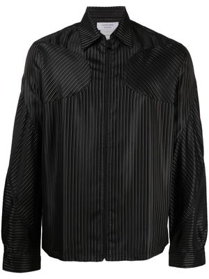 Marine Serre stripe-print shirt jacket - Black