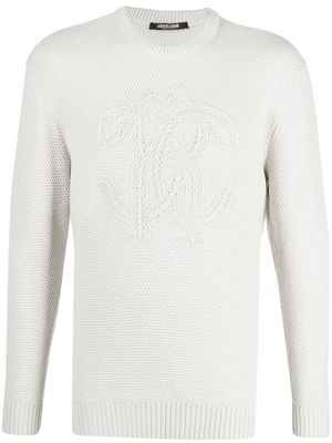 Roberto Cavalli logo-motif knitted jumper - Neutrals