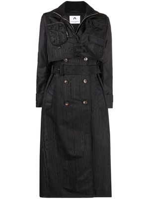 Marine Serre Survival panelled trench coat - Black