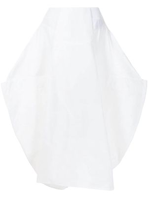 Enföld draped-puff cotton-blend skirt - White