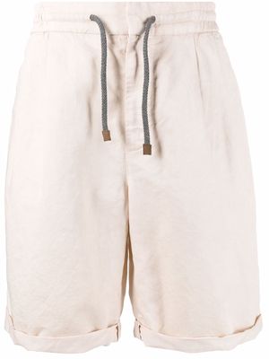 Brunello Cucinelli drawstring cotton bermuda shorts - Neutrals