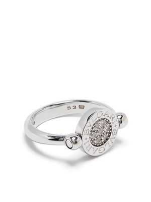 Bvlgari Pre-Owned 2000s 18kt white gold Flip diamond ring - Silver