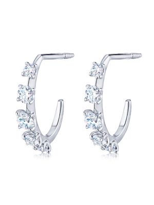 KWIAT 18kt white gold petite Starry Night diamond hoop earrings - Silver