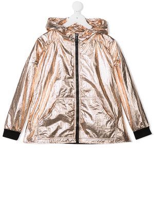 Andorine metallized hooded jacket - Gold