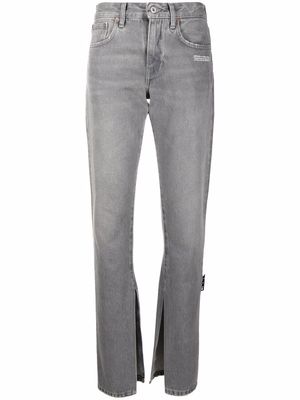 Off-White distressed slit-hem jeans - Grey