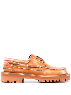 CamperLab lace-up leather boat shoes - Brown
