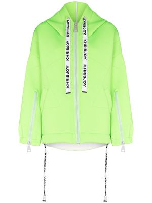 Khrisjoy logo-strap hooded jacket - Green