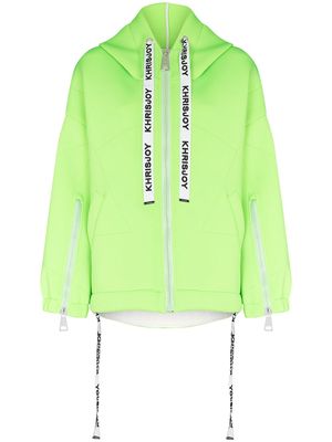 Khrisjoy logo-strap hooded jacket - Green