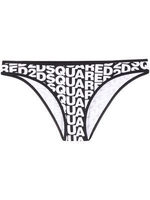 Dsquared2 logo-print bikini bottoms - Black