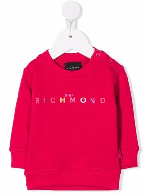 John Richmond Junior logo-print cotton sweatshirt - Pink