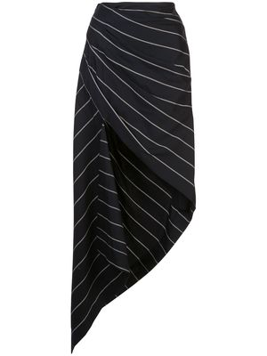 Monse pinstriped asymmetric skirt - Black
