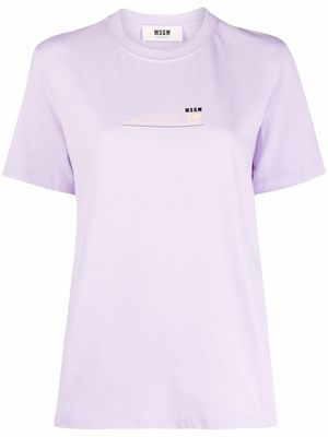 MSGM logo-print cotton T-Shirt - Purple