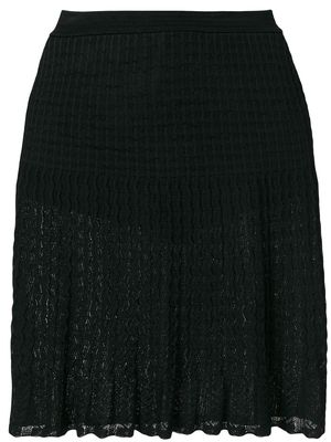 Alaïa Pre-Owned pleated lace skirt - Black
