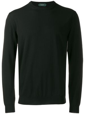 Zanone crew-neck knit sweater - Black