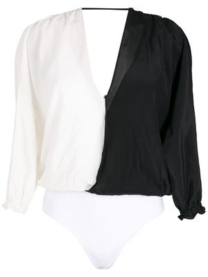 Brigitte silk wrap bodysuit - White