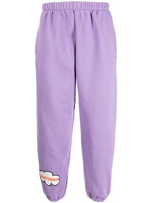 DUOltd slogan-print cotton track pants - Purple