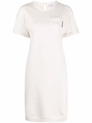 Brunello Cucinelli short-sleeve T-shirt dress - Neutrals