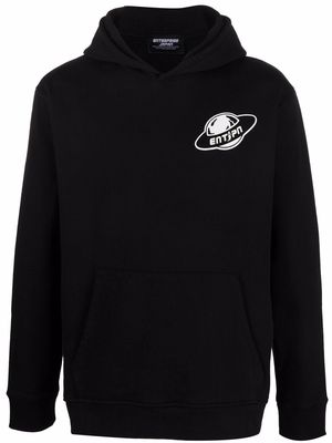 Enterprise Japan logo-print cotton hoodie - Black