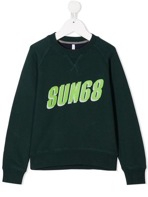 Sun 68 slogan print sweatshirt - Green
