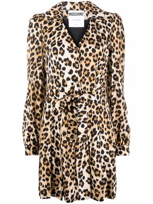 Moschino leopard-print shirt dress - Neutrals