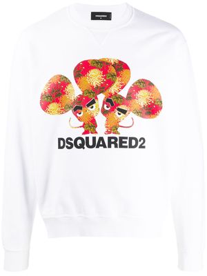 Dsquared2 logo print cotton sweater - White