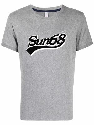 Sun 68 logo-print cotton T-Shirt - Grey