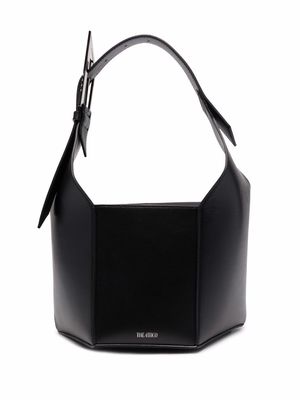 The Attico 6PM geometric leather tote bag - Black