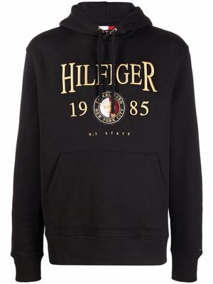 Tommy Hilfiger logo-embroidered hoodie - Black