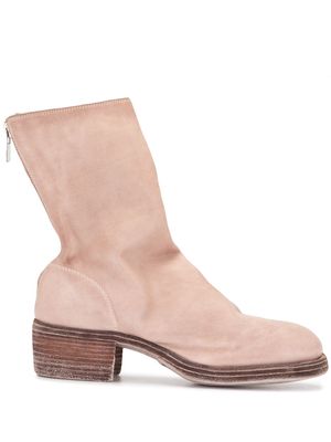 Guidi suede zip-up ankle boots - Pink