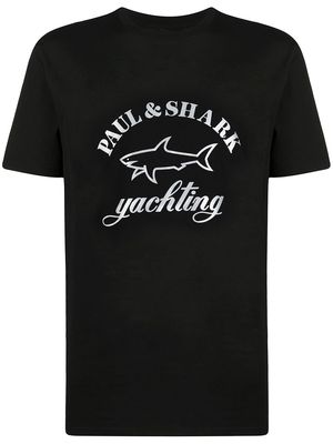 Paul & Shark logo-print cotton T-shirt - Black