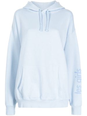 Les Girls Les Boys logo-print cotton hoodie - Blue