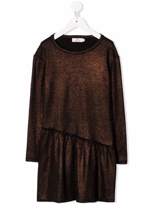 Andorine metallic ruffled dress - Brown
